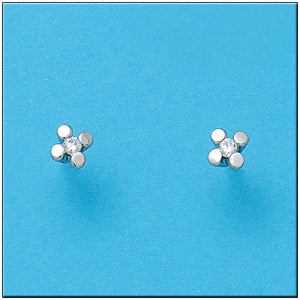 PENDIENTES ORO BLANCO 18KL CIRCONITAS