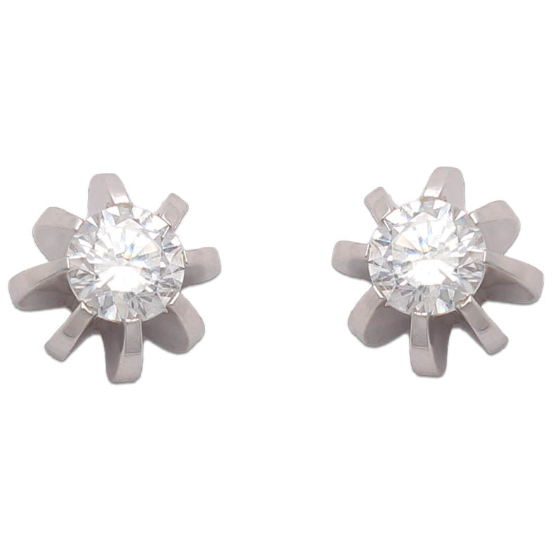 PENDIENTES ORO BLANCO 18KL CIRCONITAS