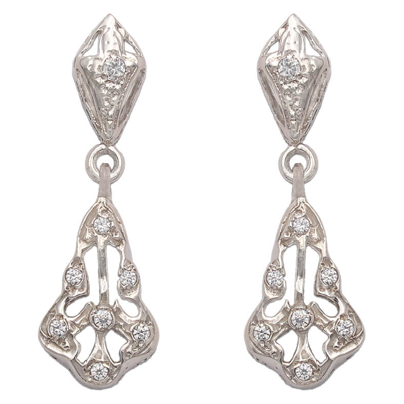 PENDIENTES ORO BLANCO 18KL CIRCONITAS