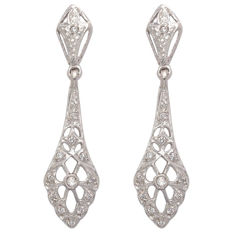PENDIENTES ORO BLANCO 18KL CIRCONITAS
