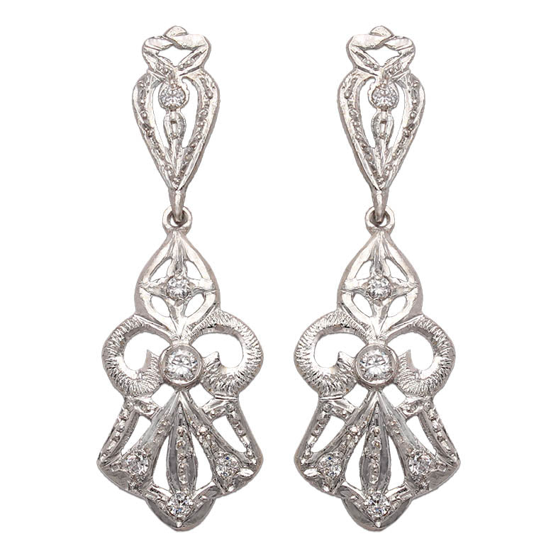 PENDIENTES ORO BLANCO 18KL CIRCONITAS