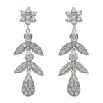 PENDIENTES ORO BLANCO 18KL CIRCONITAS - 13x40MM
