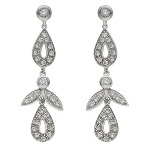PENDIENTES ORO BLANCO 18KL CIRCONITAS - 13x42MM