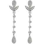 PENDIENTES ORO BLANCO 18KL CIRCONITAS - 13x63MM
