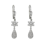 PENDIENTES ORO BLANCO 18KL CIRCONITAS - 7x34MM