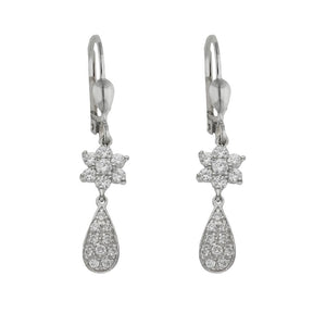 PENDIENTES ORO BLANCO 18KL CIRCONITAS - 7x34MM