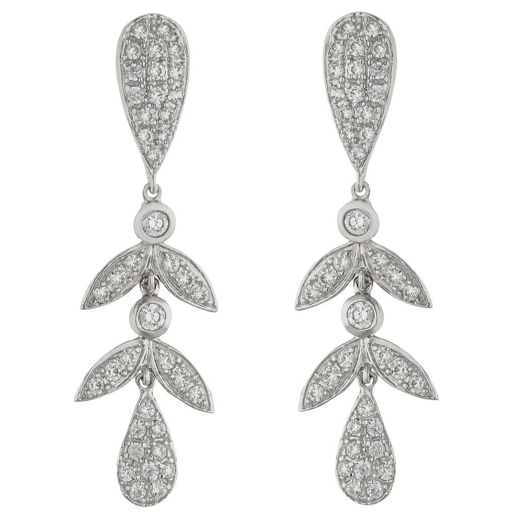 PENDIENTES ORO BLANCO 18KL CIRCONITAS - 7x45MM