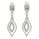 PENDIENTES ORO BLANCO 18KL CIRCONITAS - 8x30MM