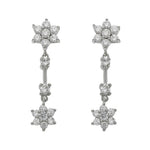 PENDIENTES ORO BLANCO 18KL CIRCONITAS - 8x32MM