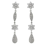 PENDIENTES ORO BLANCO 18KL CIRCONITAS - 8x46MM