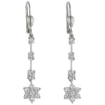 PENDIENTES ORO BLANCO 18KL CIRCONITAS - 8x48MM