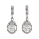 PENDIENTES ORO BLANCO 18KL CIRCONITAS - 9x25MM