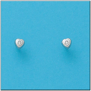 PENDIENTES ORO BLANCO 18KL CORAZON