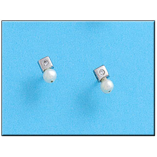 PENDIENTES ORO BLANCO 18KL CUADRADO
