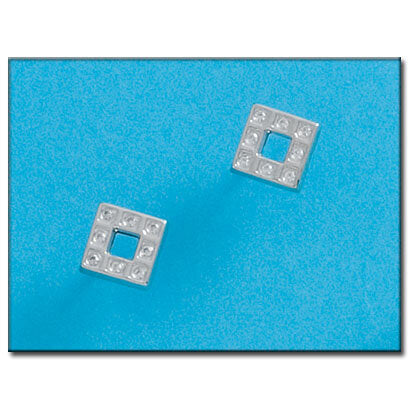 PENDIENTES ORO BLANCO 18KL CUADRADO