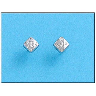 PENDIENTES ORO BLANCO 18KL CUADRADOS
