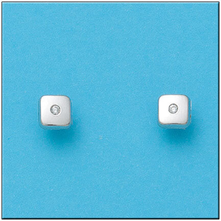 PENDIENTES ORO BLANCO 18KL CUADRADOS