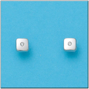 PENDIENTES ORO BLANCO 18KL CUADRADOS