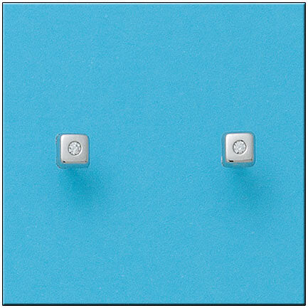 PENDIENTES ORO BLANCO 18KL CUADRADOS