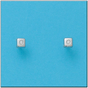 PENDIENTES ORO BLANCO 18KL CUADRADOS