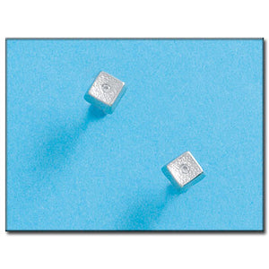 PENDIENTES ORO BLANCO 18KL CUADRADOS
