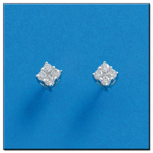 PENDIENTES ORO BLANCO 18KL DIAMANTES