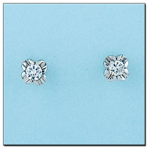 PENDIENTES ORO BLANCO 18KL DIAMANTES