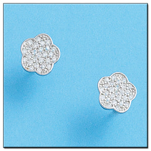 PENDIENTES ORO BLANCO 18KL DIAMANTES