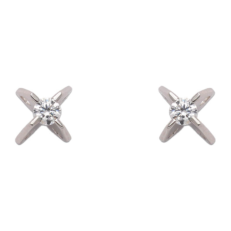 PENDIENTES ORO BLANCO 18KL DIAMANTES