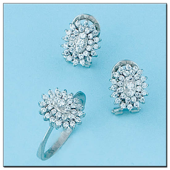 PENDIENTES ORO BLANCO 18KL DIAMANTES
