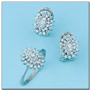 PENDIENTES ORO BLANCO 18KL DIAMANTES