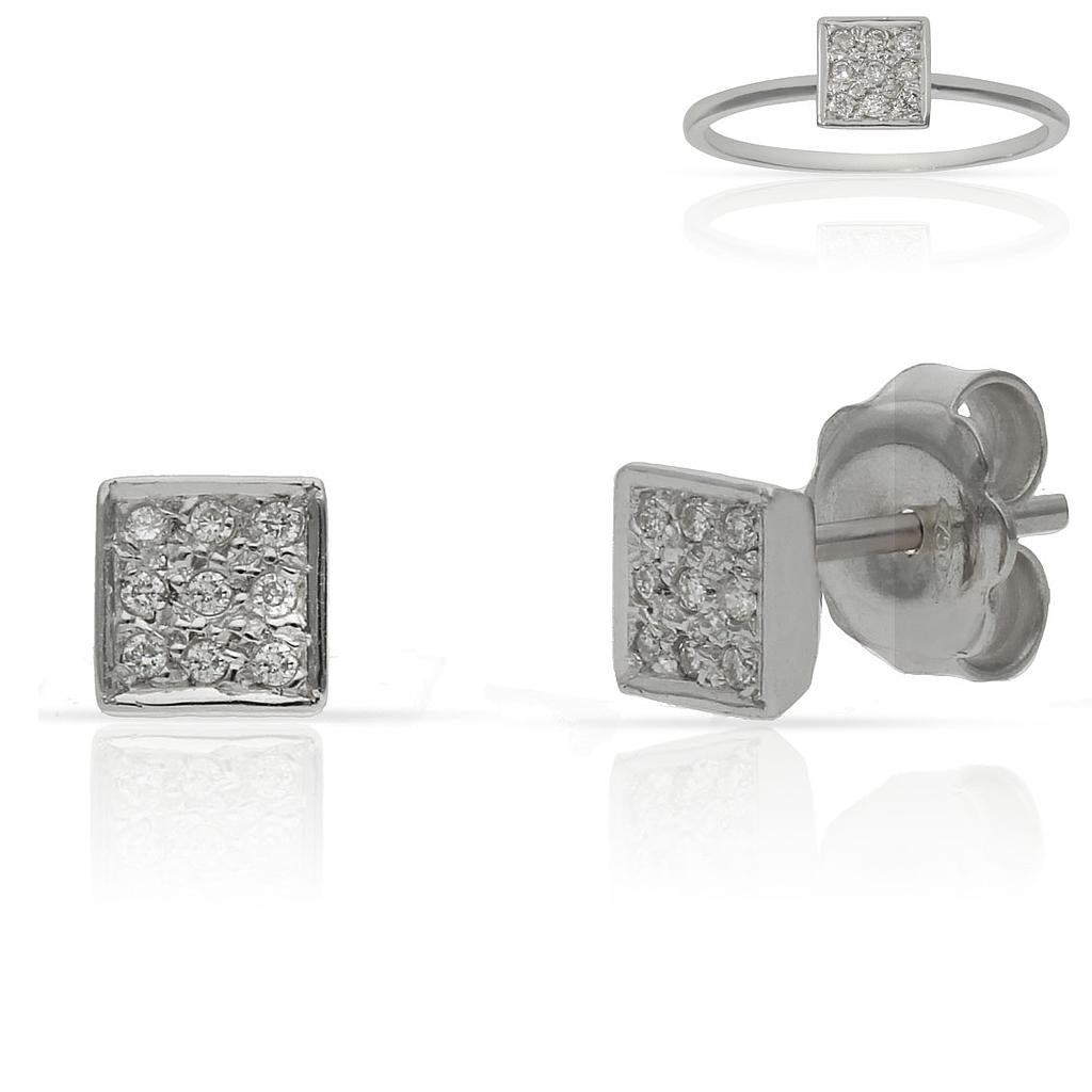 PENDIENTES ORO BLANCO 18KL DIAMANTES