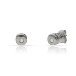 PENDIENTES ORO BLANCO 18KL DIAMANTES CHATON - 4.50MM