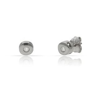 PENDIENTES ORO BLANCO 18KL DIAMANTES CHATON - 4.50MM