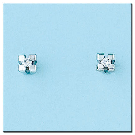 PENDIENTES ORO BLANCO 18KL DIAMANTES - STOCK