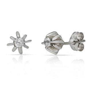 PENDIENTES ORO BLANCO 18KL DIAMANTES - STOCK