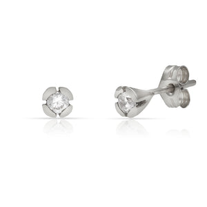 PENDIENTES ORO BLANCO 18KL DIAMANTES - STOCK