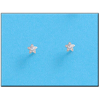 PENDIENTES ORO BLANCO 18KL ESTRELLAS