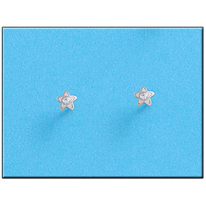 PENDIENTES ORO BLANCO 18KL ESTRELLAS