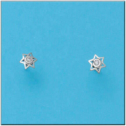 PENDIENTES ORO BLANCO 18KL ESTRELLAS