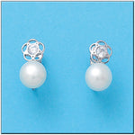 PENDIENTES ORO BLANCO 18KL FLOR