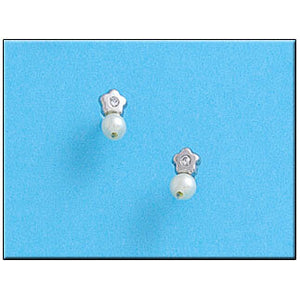 PENDIENTES ORO BLANCO 18KL FLOR 