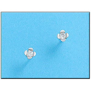 PENDIENTES ORO BLANCO 18KL FLOR
