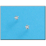 PENDIENTES ORO BLANCO 18KL FLOR
