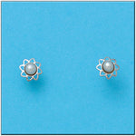 PENDIENTES ORO BLANCO 18KL FLOR