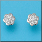 PENDIENTES ORO BLANCO 18KL FLOR