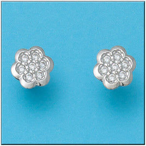 PENDIENTES ORO BLANCO 18KL FLOR