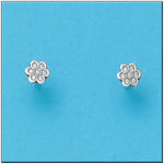 PENDIENTES ORO BLANCO 18KL FLOR
