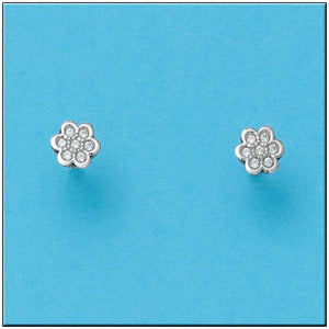 PENDIENTES ORO BLANCO 18KL FLOR