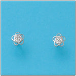 PENDIENTES ORO BLANCO 18KL FLOR
